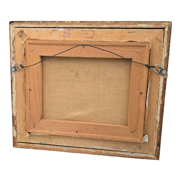 Vtg Impressionist Oil Painting Winter Landscape By Borne Signed Mid Century Art - Picture 6 of 10